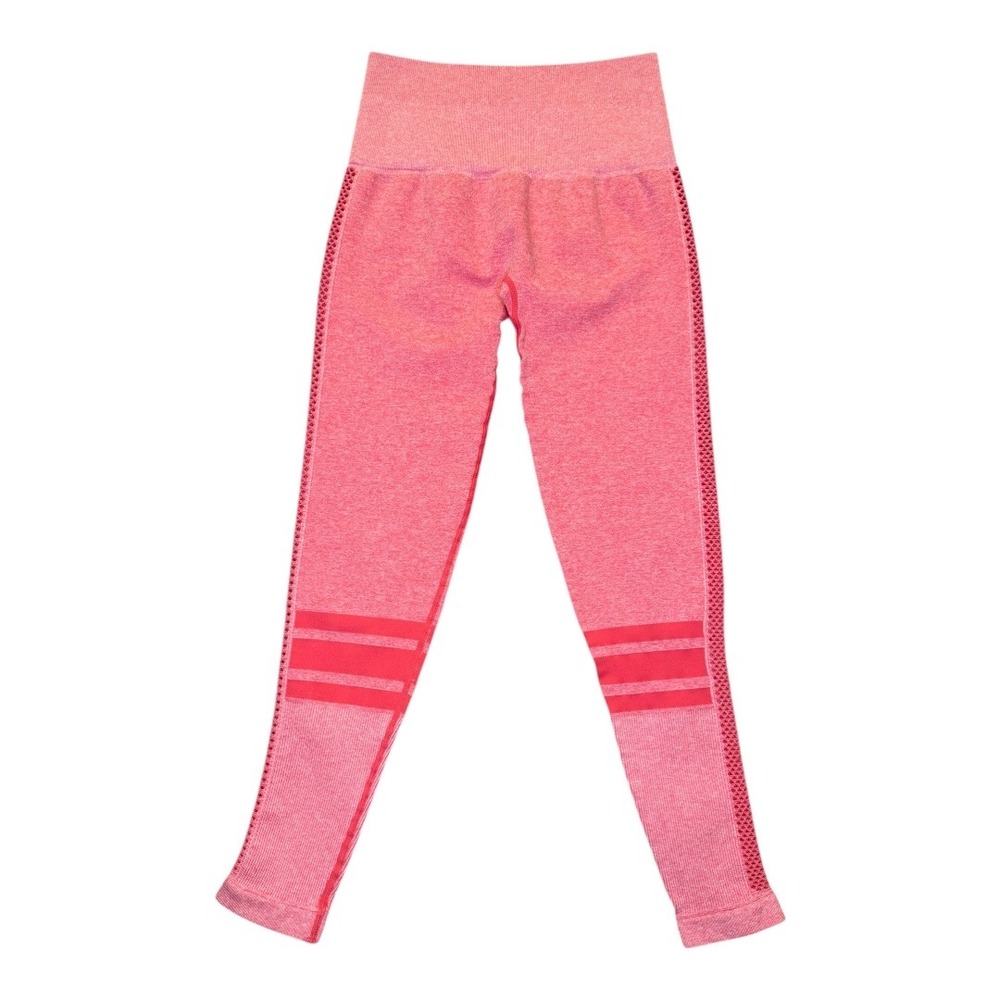 Spiritual Gangster Women's Seamless Ribbed Leggings Coral Pink XS S Workout